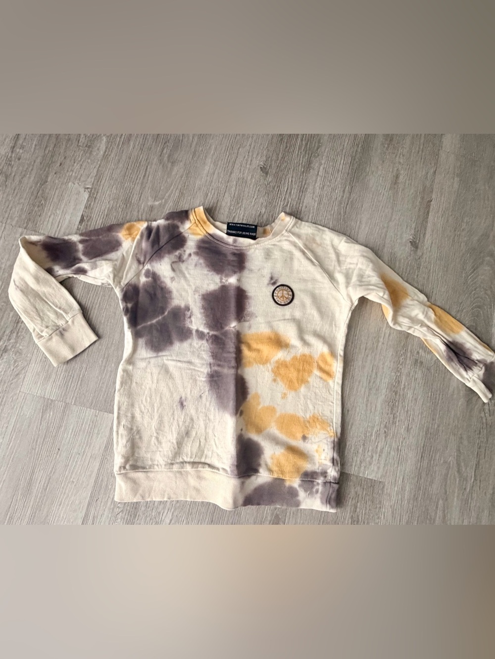 Tie-Dye Crewneck Sweatshirt for Kids in Yellow & Gray